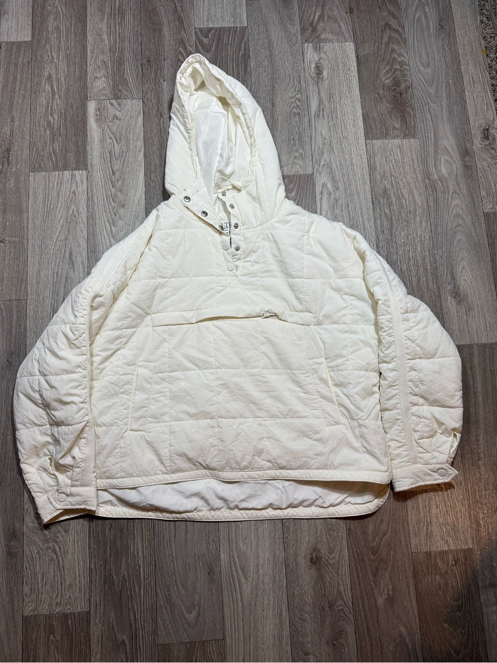 Love Tree Ultra Light Packable Quilted Puffer Jacket with Hood Cream Large